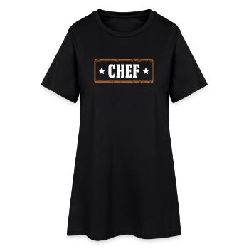 Chef - Frauen T-Shirt-Kleid - Schwarz - Vorne
