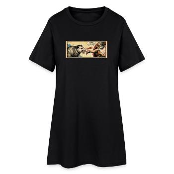 L’opossum bat la main de Dieu Mème drôle d’opossum - Robe T-shirt Femme - noir - Devant