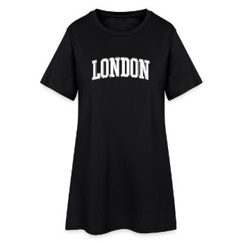 LONDON Blockschrift Großstadt-Logo - Frauen T-Shirt-Kleid - Schwarz - Vorne