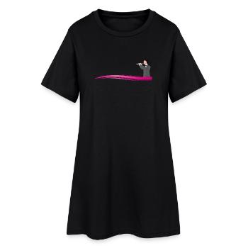 Flötist auf Welle | Flute player on a wave - Frauen T-Shirt-Kleid - Schwarz - Vorne