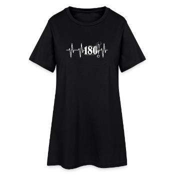 pouls battement de coeur 180 fléchettes fléchettes symbole icône logo - Robe T-shirt Femme - noir - Devant