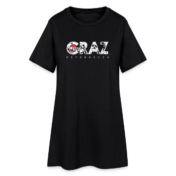 Graz City Grunge Logo Österreich - Frauen T-Shirt-Kleid - Schwarz - Vorne