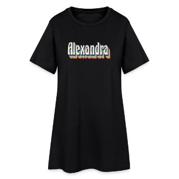 Alexandra T-Shirt Retro Vintage T-Shirt Geschenk - Frauen T-Shirt-Kleid - Schwarz - Vorne