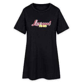 Liverpool Fußball Football - Frauen T-Shirt-Kleid - Schwarz - Vorne