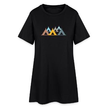 tentes tente camping plein air été loisirs camping-car - Robe T-shirt Femme - noir - Devant