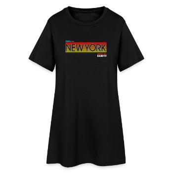 New York Skyline Coucher de soleil Design - Robe T-shirt Femme - noir - Devant