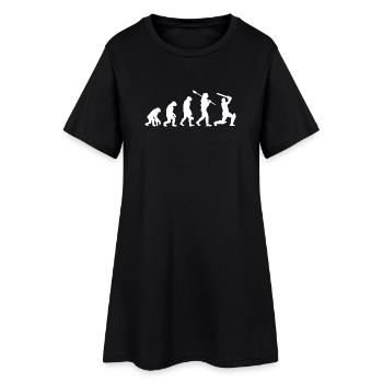 Cricket Evolution Player Silhouette Funny Sport - Women’s T-Shirt Dress - black - Front