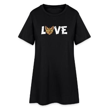 Bengal-Katzen-Liebe-Rasse-Porträt Katzen-Haustier-Liebhaber Gi - Frauen T-Shirt-Kleid - Schwarz - Vorne