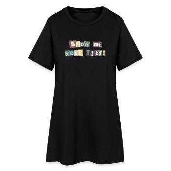 Montre-moi ta rançon pour les seins - Robe T-shirt Femme - noir - Devant