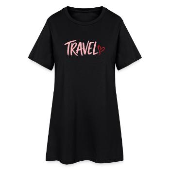 Cœur du voyage - Robe T-shirt Femme - noir - Devant