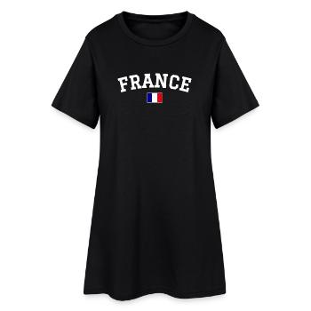 France Flag Design White - Women’s T-Shirt Dress - black - Front