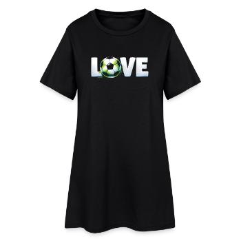 Amour du football Design balle rond - Robe T-shirt Femme - noir - Devant