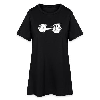 Haltères symboliques de barre - Robe T-shirt Femme - noir - Devant