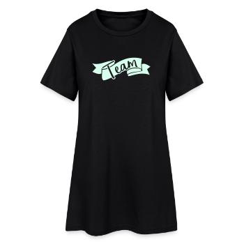Team Ribbon Schriftzug - Frauen T-Shirt-Kleid - Schwarz - Vorne