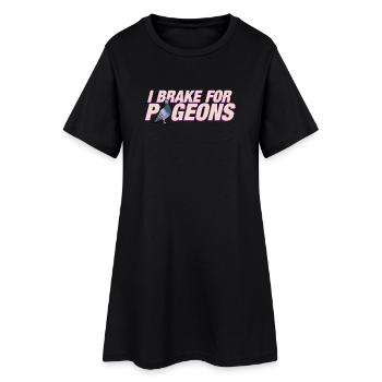 Je freine pour les pigeons - Robe T-shirt Femme - noir - Devant