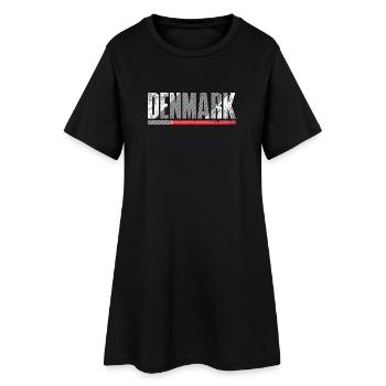 Danemark Typographie en détresse - Robe T-shirt Femme - noir - Devant