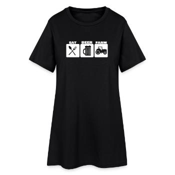 EAT, DRINK, FARM ... farmer basic needs - Women’s T-Shirt Dress - black - Front