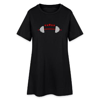 Poids et étoiles : Fitness Power Design - Robe T-shirt Femme - noir - Devant
