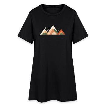 Alpine Sunset Peaks - Frauen T-Shirt-Kleid - Schwarz - Vorne
