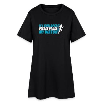 Si je m’effondre drôle course à pied coureur de jogging - Robe T-shirt Femme - noir - Devant