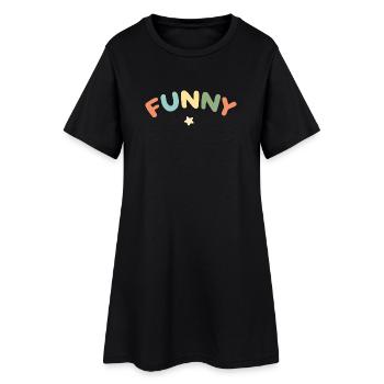 Funny Pastel Letters - Women’s T-Shirt Dress - black - Front
