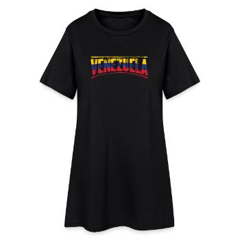 Venezuela in Trikolor-Schrift - Frauen T-Shirt-Kleid - Schwarz - Vorne