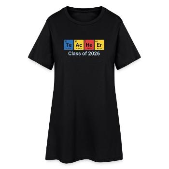 Classe 2026 du tableau périodique des enseignants - Robe T-shirt Femme - noir - Devant