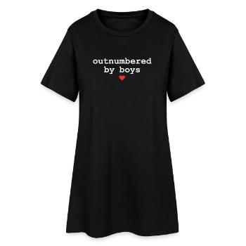 En infériorité numérique par les garçons Mama Drôle de fête des mères - Robe T-shirt Femme - noir - Devant