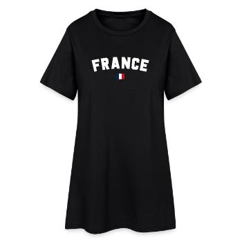 Frankreich - Frauen T-Shirt-Kleid - Schwarz - Vorne