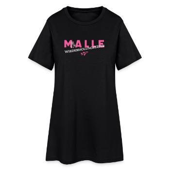 Malle Wiederholungstäter - Frauen T-Shirt-Kleid - Schwarz - Vorne