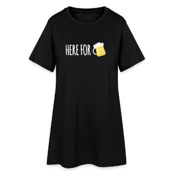 Here For Beer - Frauen T-Shirt-Kleid - Schwarz - Vorne
