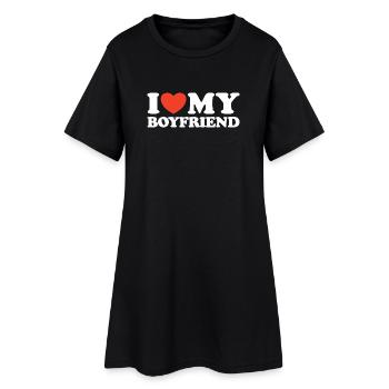J’aime ma chemise coeur de petit ami - Robe T-shirt Femme - noir - Devant