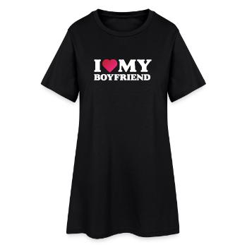 J’aime mon petit ami - Robe T-shirt Femme - noir - Devant