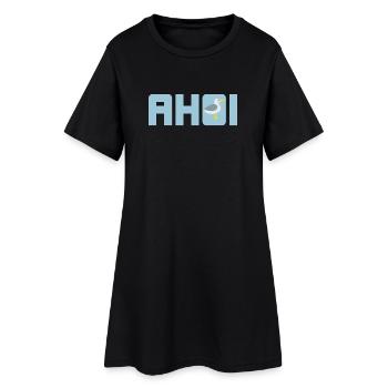 Ahoi Möwe hellblau Küste maritim Meer Schiff Hanse - Frauen T-Shirt-Kleid - Schwarz - Vorne