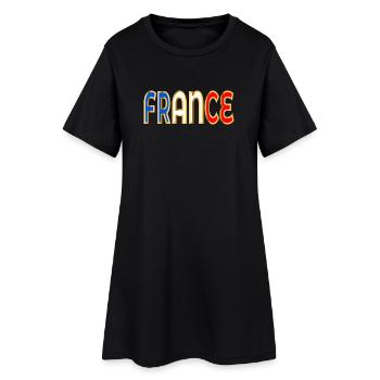 Lettrage France Europe - Robe T-shirt Femme - noir - Devant