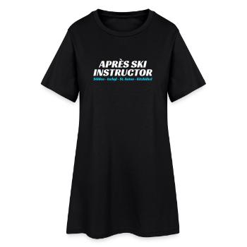 Après Ski Instruktor - Frauen T-Shirt-Kleid - Schwarz - Vorne