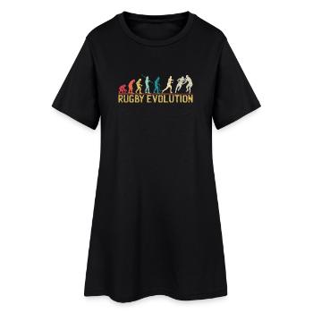 Rugby Evolution Silhouette Design - Women’s T-Shirt Dress - black - Front