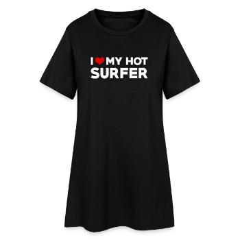 J’aime mon surfeur chaud Mari Femme Petit ami - Robe T-shirt Femme - noir - Devant