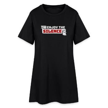 Profitez du silence Dire calme Silence Introverti - Robe T-shirt Femme - noir - Devant