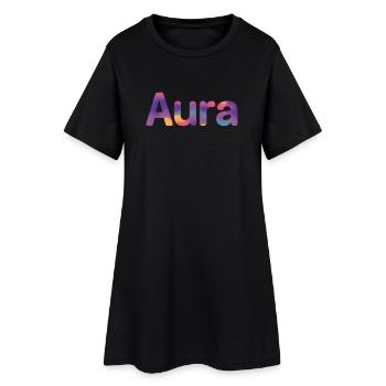 Aura - Robe T-shirt Femme - noir - Devant