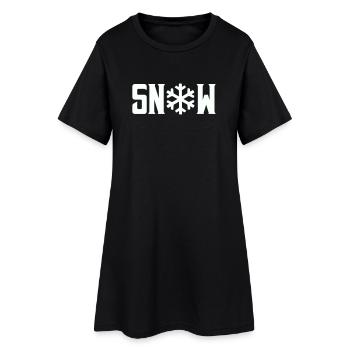 Neige - Robe T-shirt Femme - noir - Devant