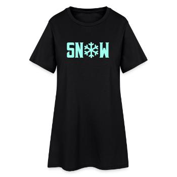 SNOW Schneekristall - Frauen T-Shirt-Kleid - Schwarz - Vorne