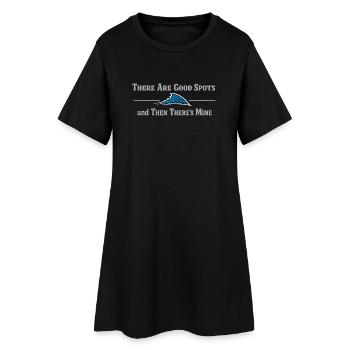 Endroit secret pour la pêche – ne demandez pas - Robe T-shirt Femme - noir - Devant