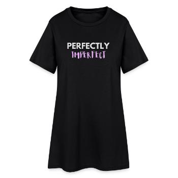 Lettrage parfaitement imparfait - Robe T-shirt Femme - noir - Devant