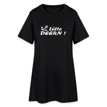 Lütte Deern - plattdeutsch norddeutsch Anker - Frauen T-Shirt-Kleid - Schwarz - Vorne