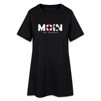 Lustiger Spruch " Moin Ihr Spacken " - Frauen T-Shirt-Kleid - Schwarz - Vorne