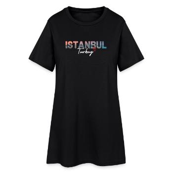 Istanbul Skyline Script Turkey - Women’s T-Shirt Dress - black - Front