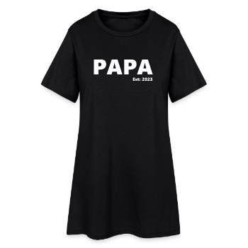 Endlich Vater - Geburt u.stolzer Vater 2023 - Papa - Frauen T-Shirt-Kleid - Schwarz - Vorne