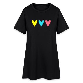 COEUR. MERCI. MAÎTRESSE. MAÎTRE. MERCI MAÎTRESSE. - Robe T-shirt Femme - noir - Devant