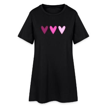 COEUR. MERCI. MAÎTRESSE. MAÎTRE. MERCI MAÎTRESSE. - Robe T-shirt Femme - noir - Devant